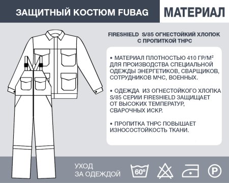 Защитный костюм Fubag размер 52-54 рост 6 в Санкт-Петербурге фото