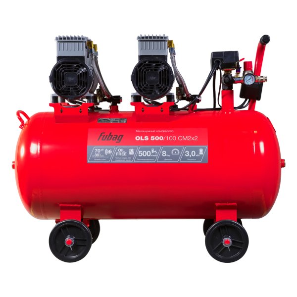 Компрессор воздушный безмасляный малошумный FUBAG OLS 500/100 CM2х2 + Набор пневмоинструмента (5 предметов) в ПОДАРОК в Санкт-Петербурге фото