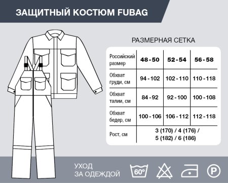 Защитный костюм Fubag размер 52-54 рост 6 в Санкт-Петербурге фото