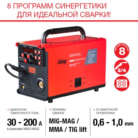 FUBAG Сварочный полуавтомат IRMIG 208 SYN PLUS c горелкой FB 250 3m в Санкт-Петербурге фото