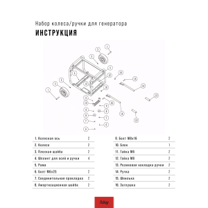 Комплект колес и ручек для генераторов FUBAG в Санкт-Петербурге фото