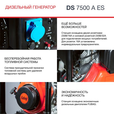 Дизельный генератор FUBAG DS 7500 A ES с электростартером и коннектором автоматики в Санкт-Петербурге фото