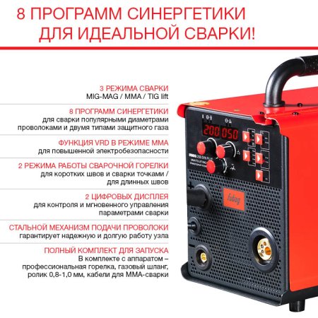FUBAG Сварочный полуавтомат IRMIG 208 SYN PLUS c горелкой FB 250 3m в Санкт-Петербурге фото